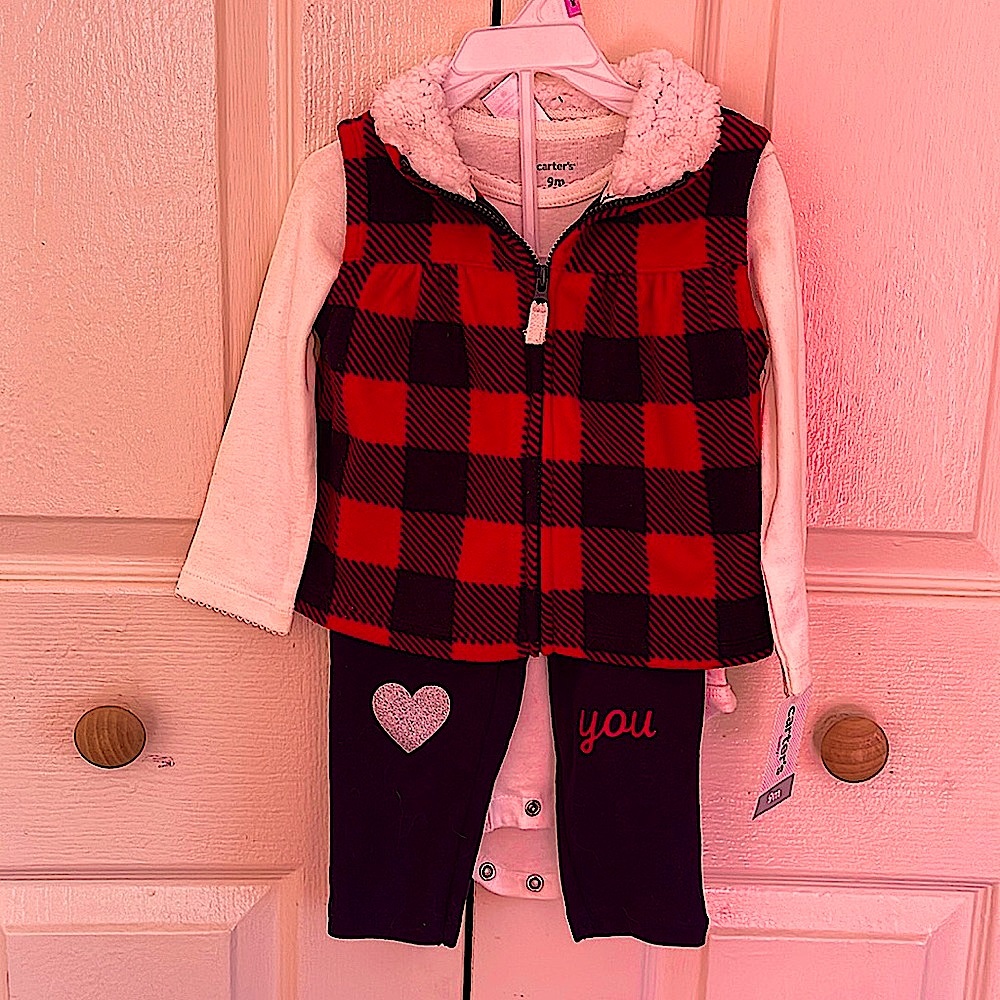 Carters 9 months 3 Piece Holiday Christmas Winter Vest Set NWT